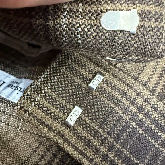 Christian Dior Tartan Wool Plaid Wide Leg Pants - Picture 12 of 12